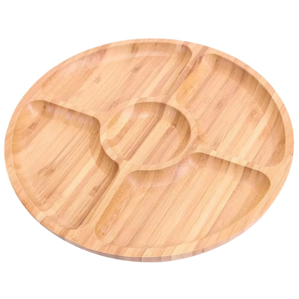 Bamboo Round 5-Section Serving Tray