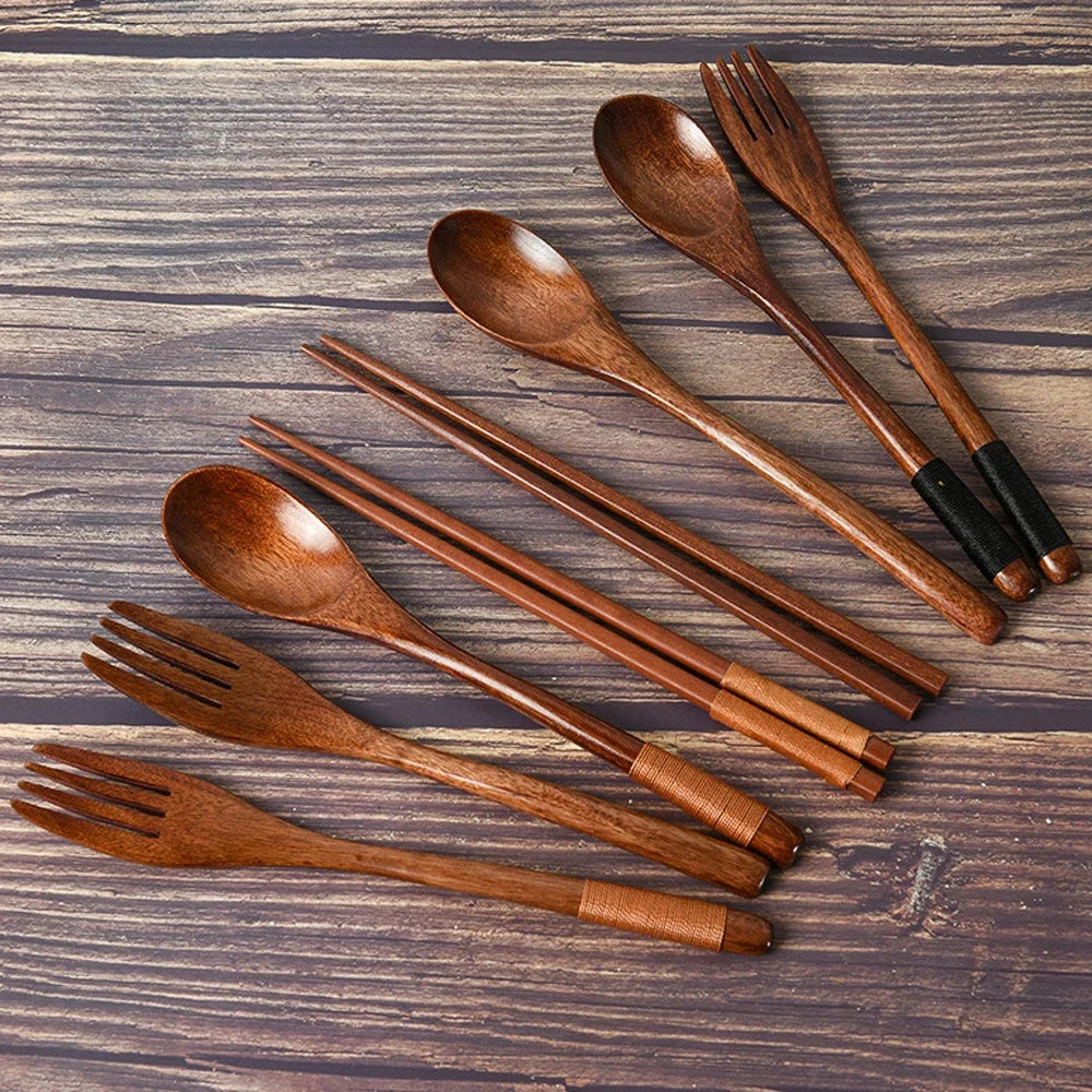 3-Piece Wooden Cutlery Set
