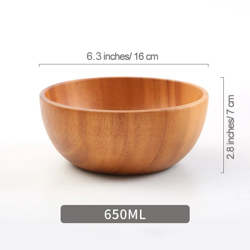 Acacia Wooden Salad Bowl – Japanese Style