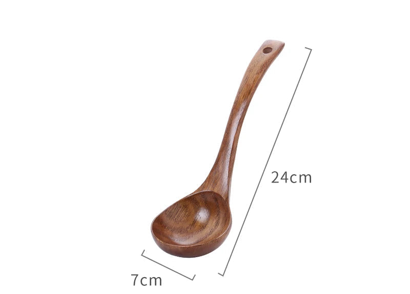 Wooden Soup Spoon with Long Handle