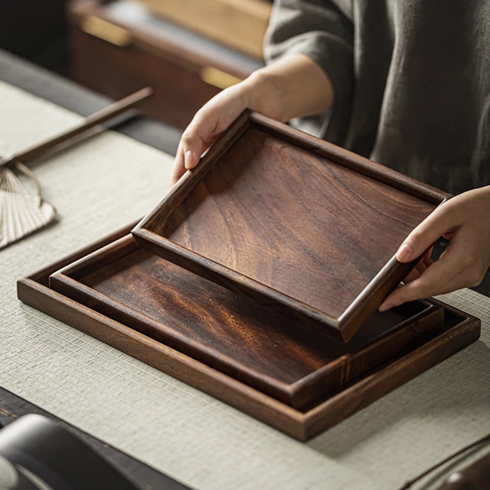 Elegant Wooden Rectangular Tray