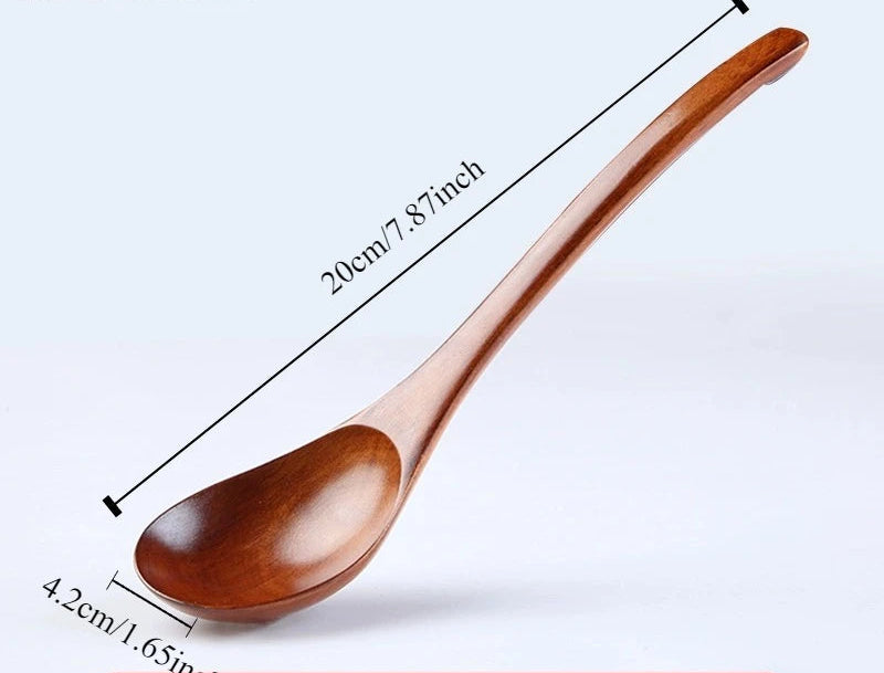 Wooden Soup Spoon – Short Handle Kitchen Utensil