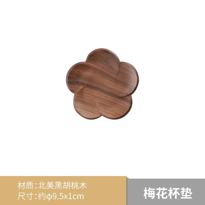Flower-Shaped Walnut Coasters