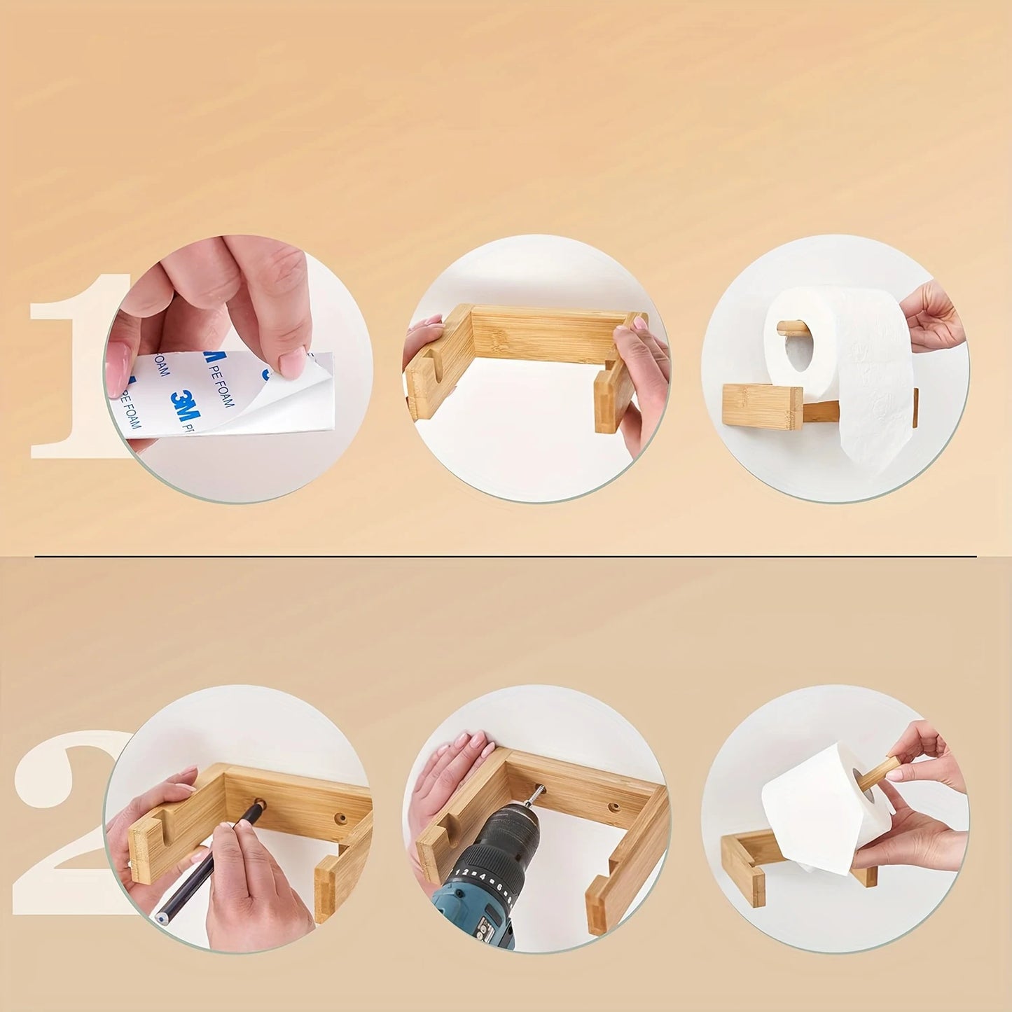 Bamboo Wall Paper Holder