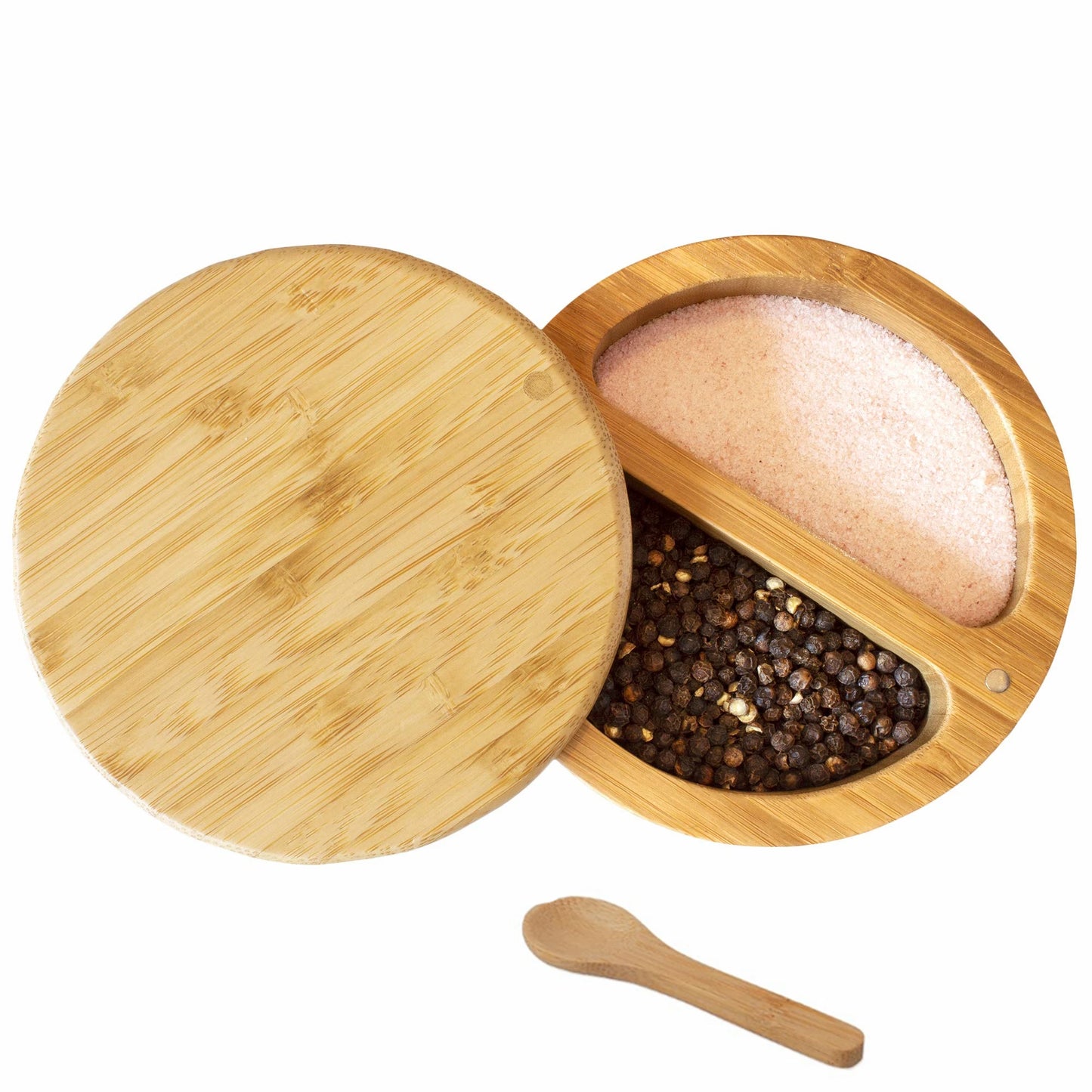 Bamboo Salt Cellar Box with Magnetic Lid