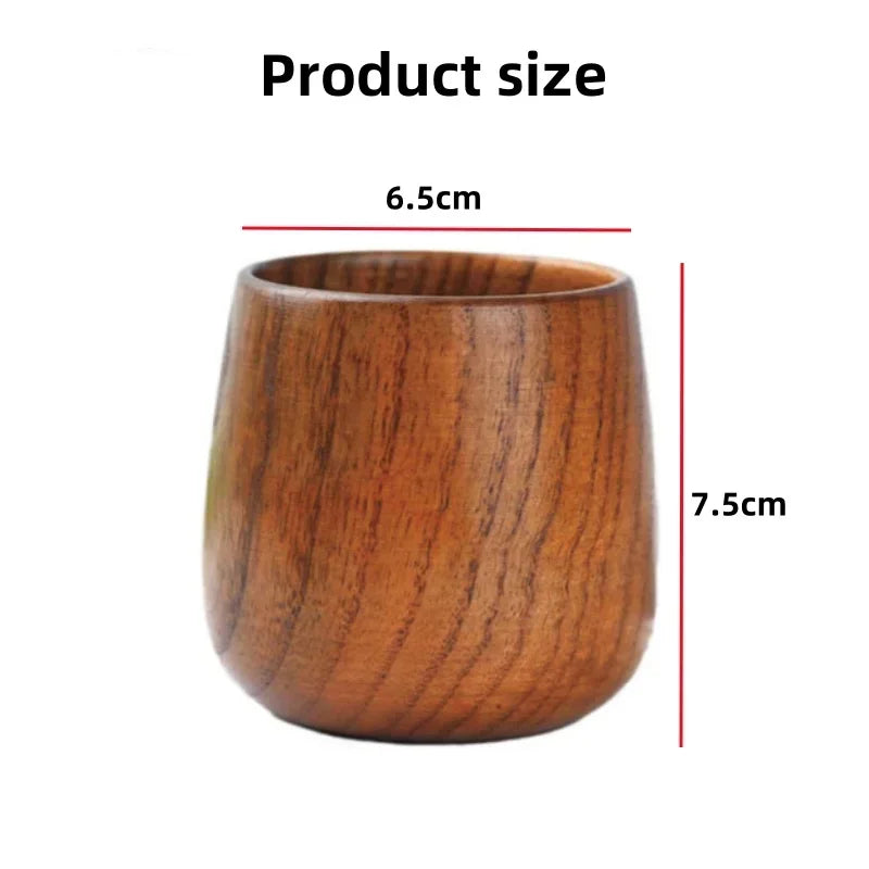 Natural Wooden Cup – Handmade 160ml Wood Tea Cup