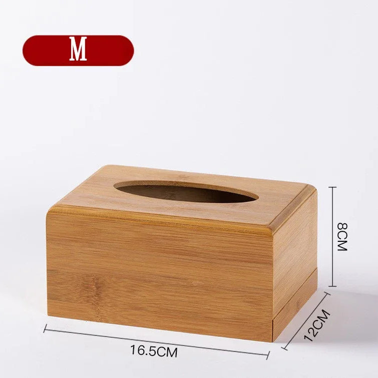 Bamboo Tissue Storage Box