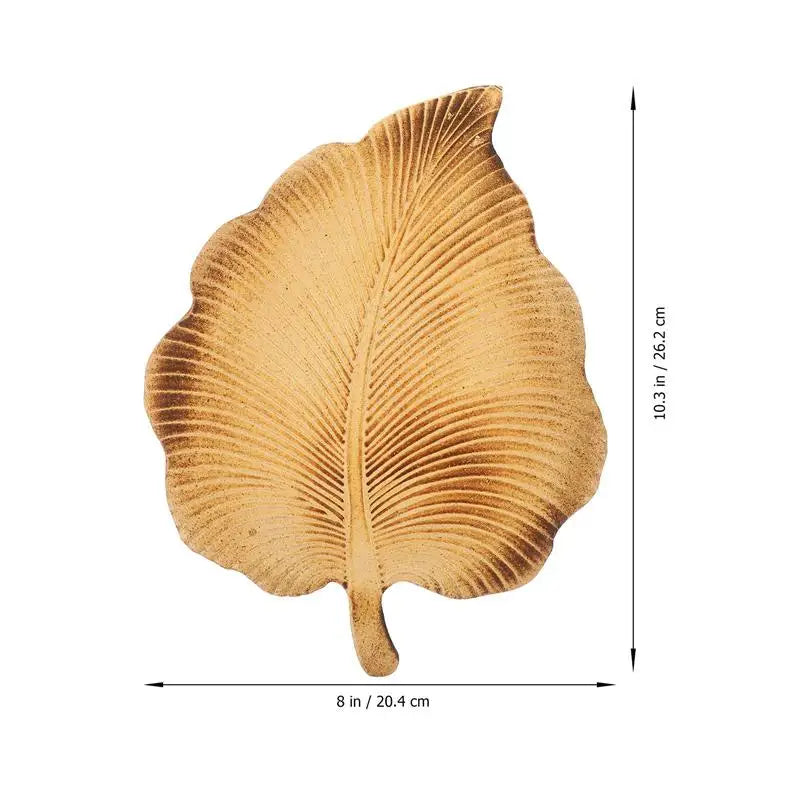 Leaf-Shaped Wooden Snack Tray