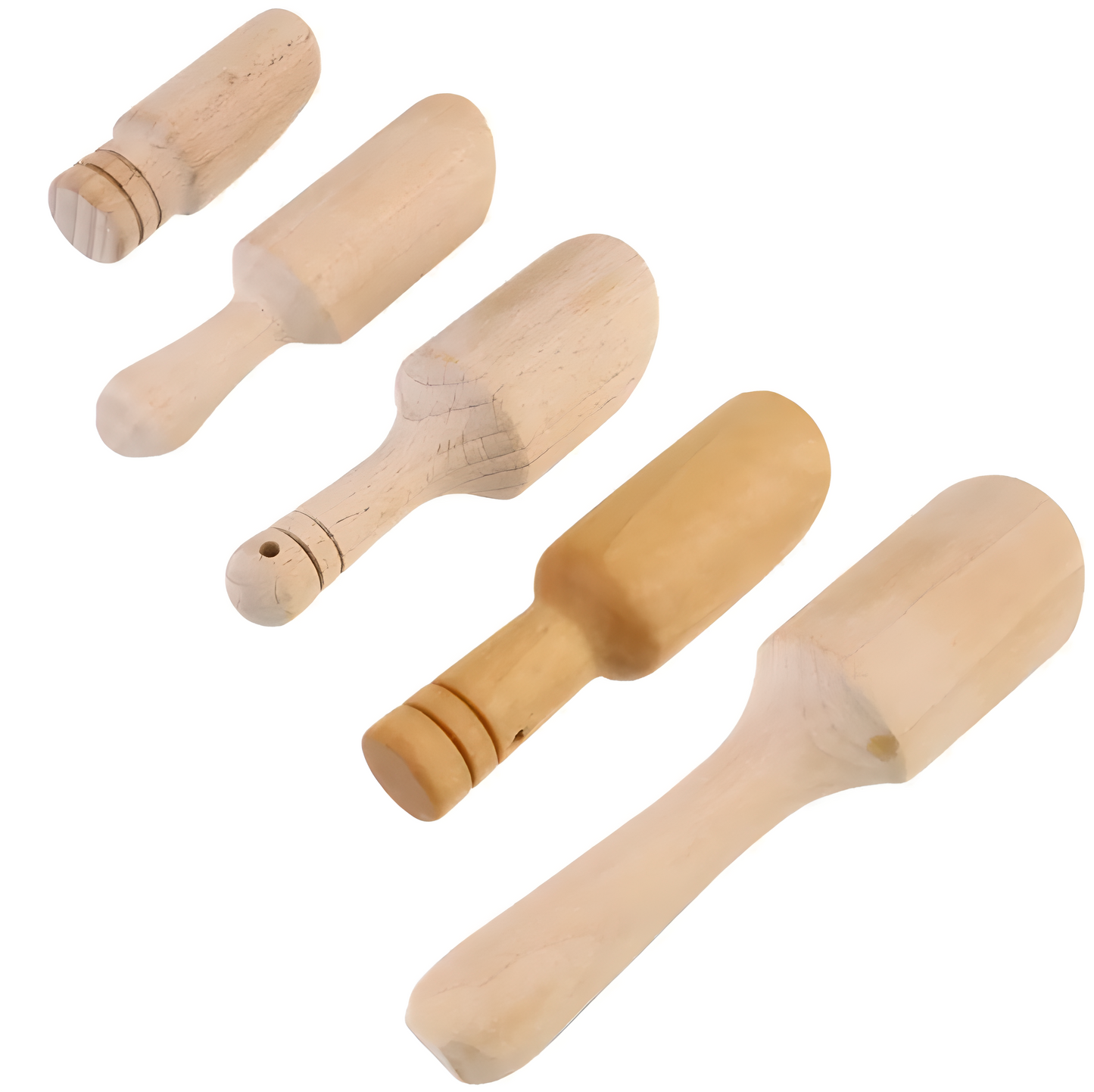 Set of 5 Mini Wooden Scoops
