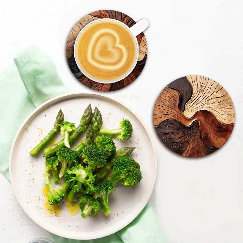 Set of 6 Elegant Wooden Coasters