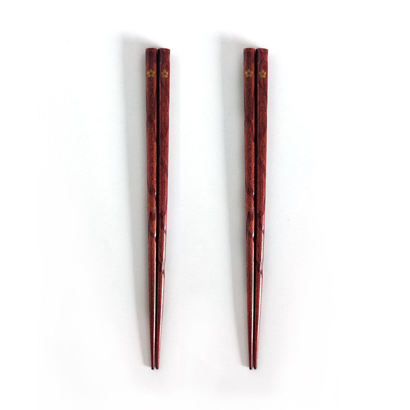 Japanese Floral Wooden Chopsticks Set