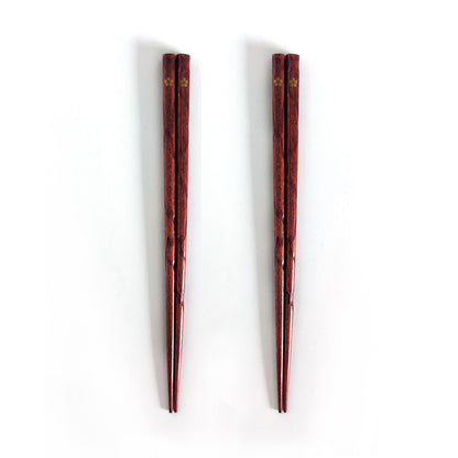 Japanese Floral Wooden Chopsticks Set