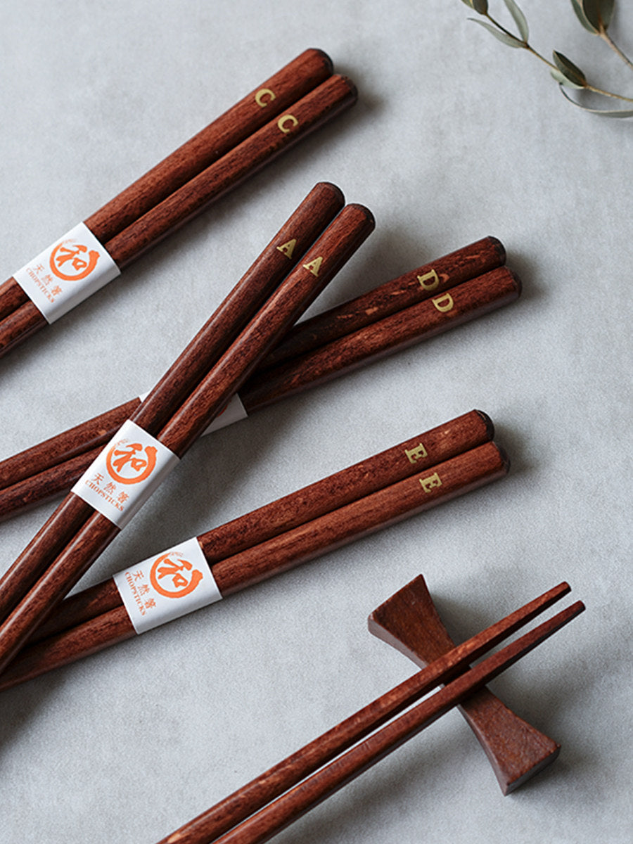 Japanese Floral Wooden Chopsticks Set