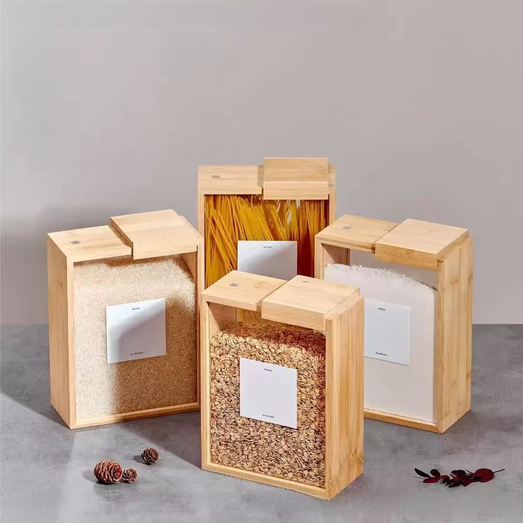 Wooden Glass-Style Storage Box Organizer