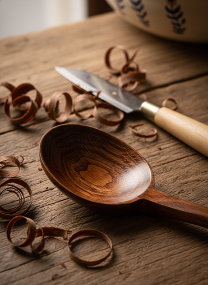 Long Handle Wooden Soup Spoon