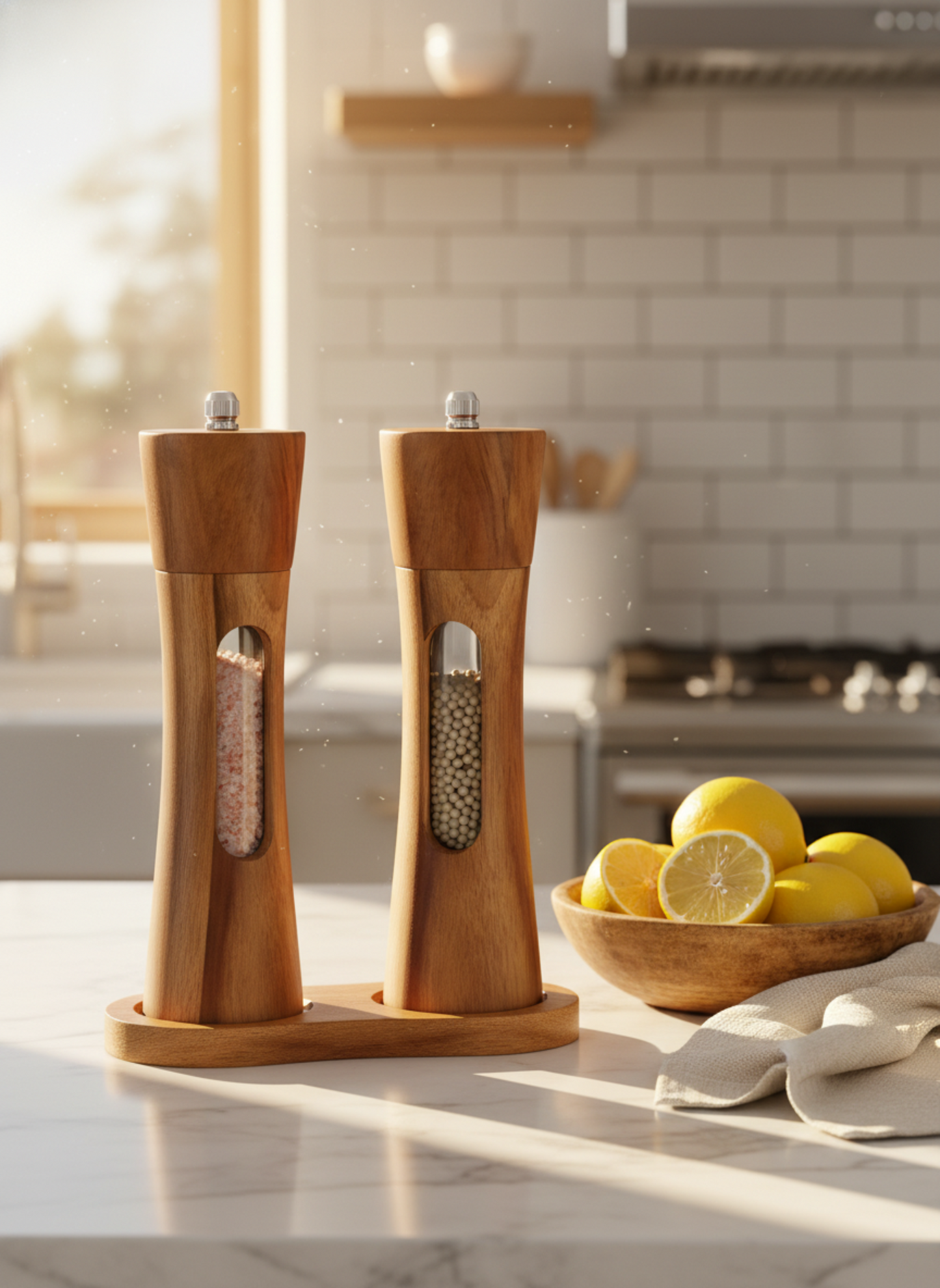 Wooden Salt & Pepper Grinder Set