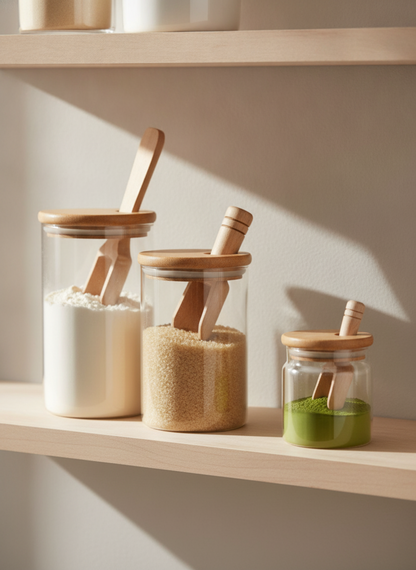 Set of 5 Mini Wooden Scoops