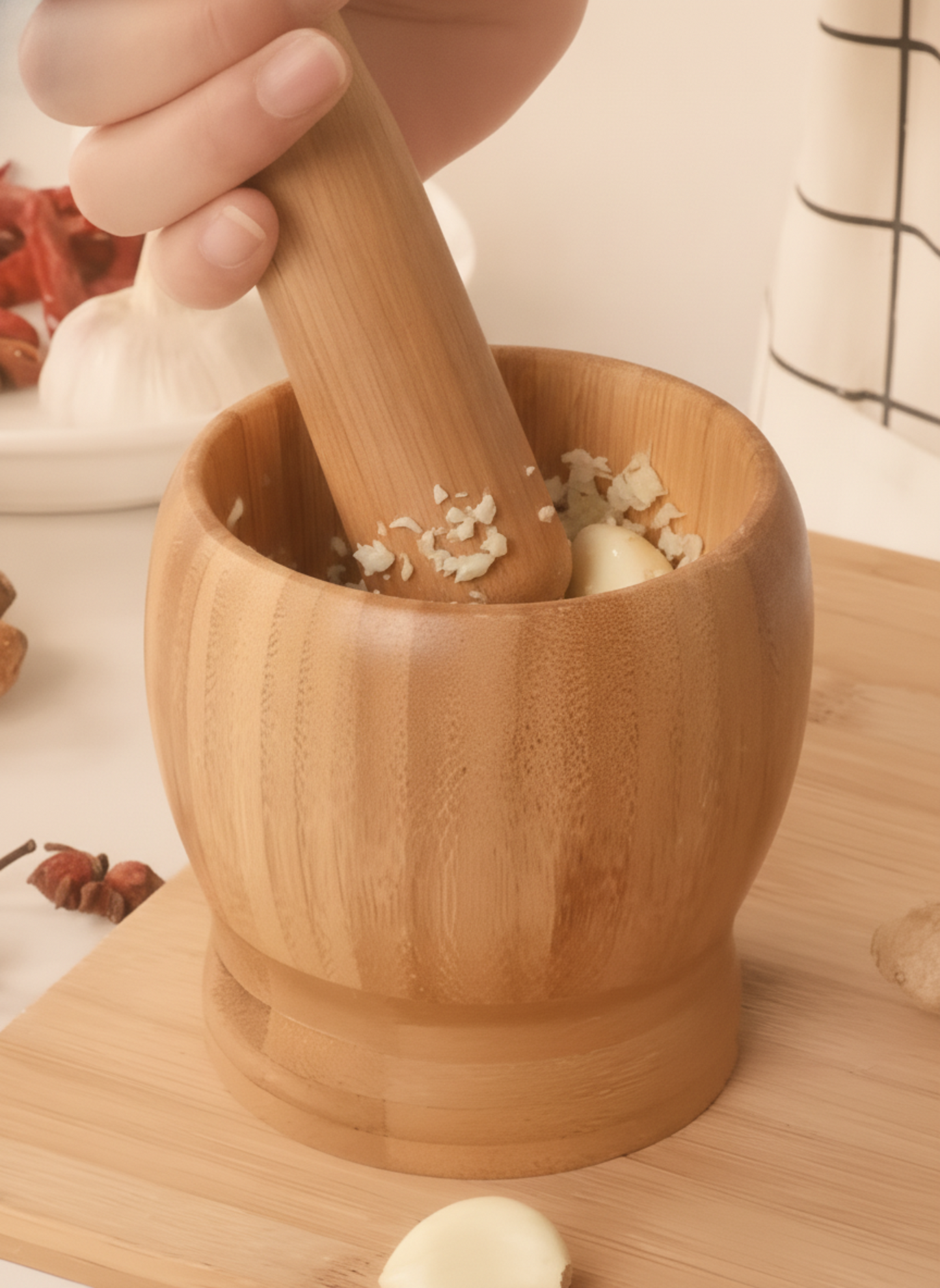 Bamboo Mortar & Pestle Set