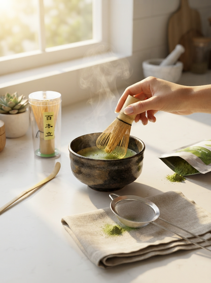 Matcha Bamboo Tea Set – 4-Pieces Kit