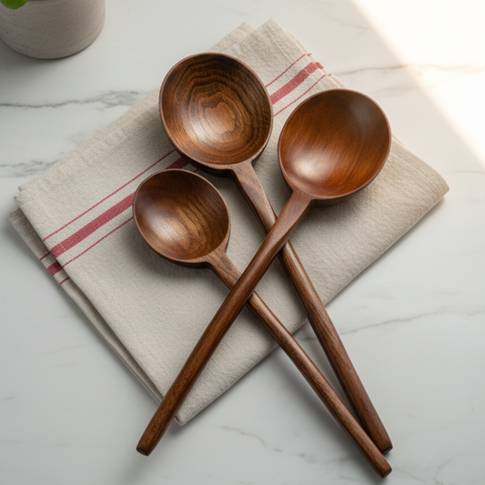 Long Handle Wooden Soup Spoon