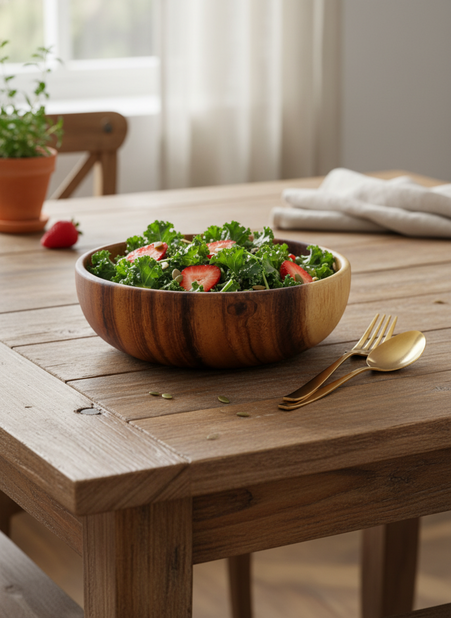 Acacia Wooden Serving Bowl