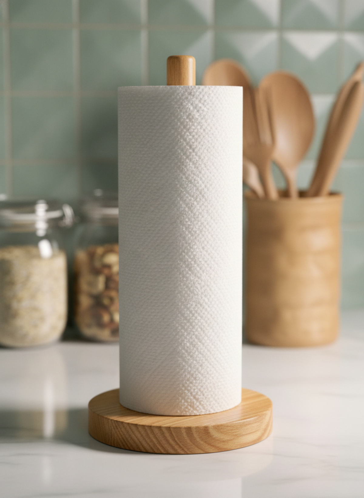 Bamboo Paper Roll Holder