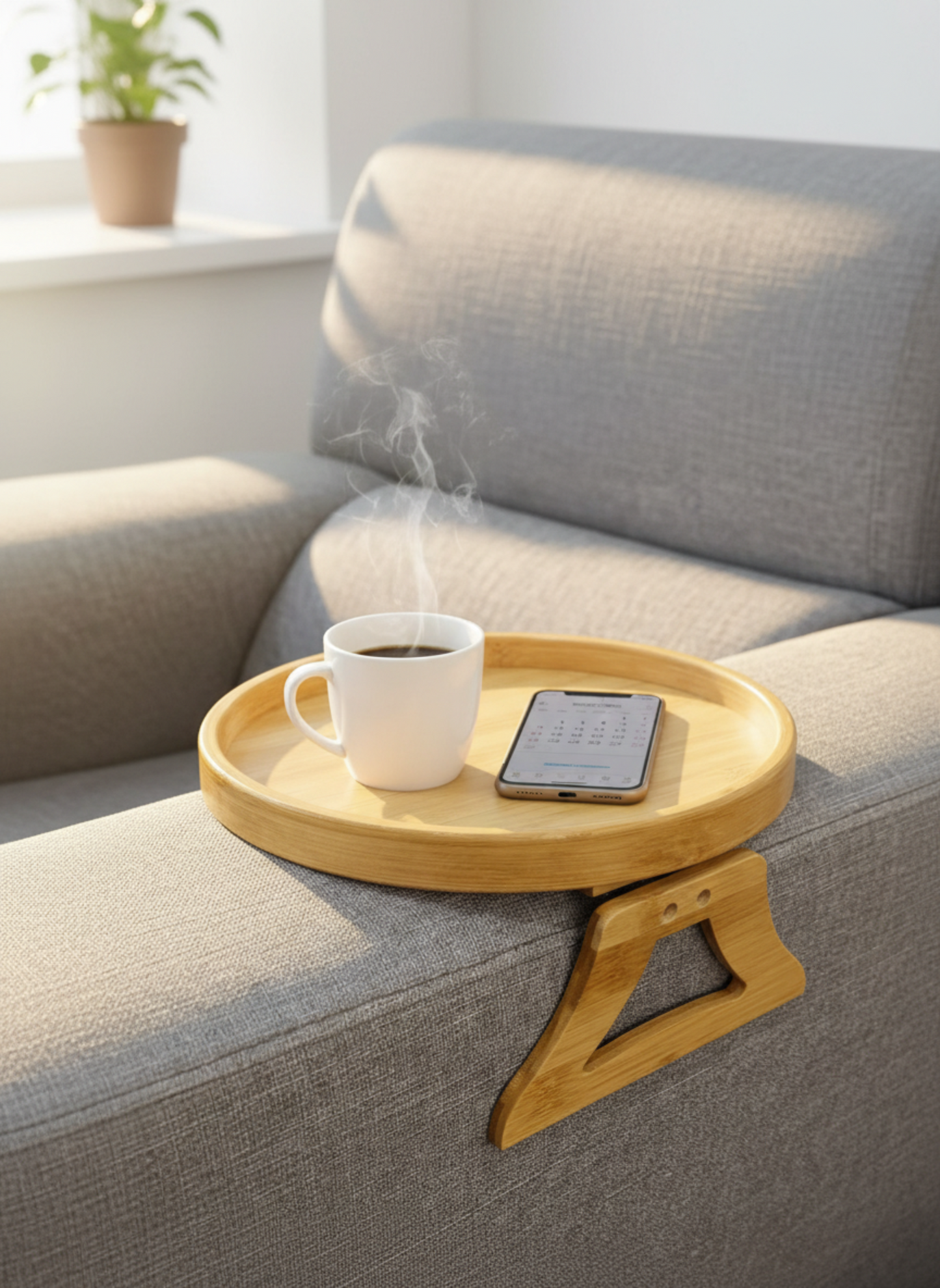 Bamboo Sofa Arm Tray Table