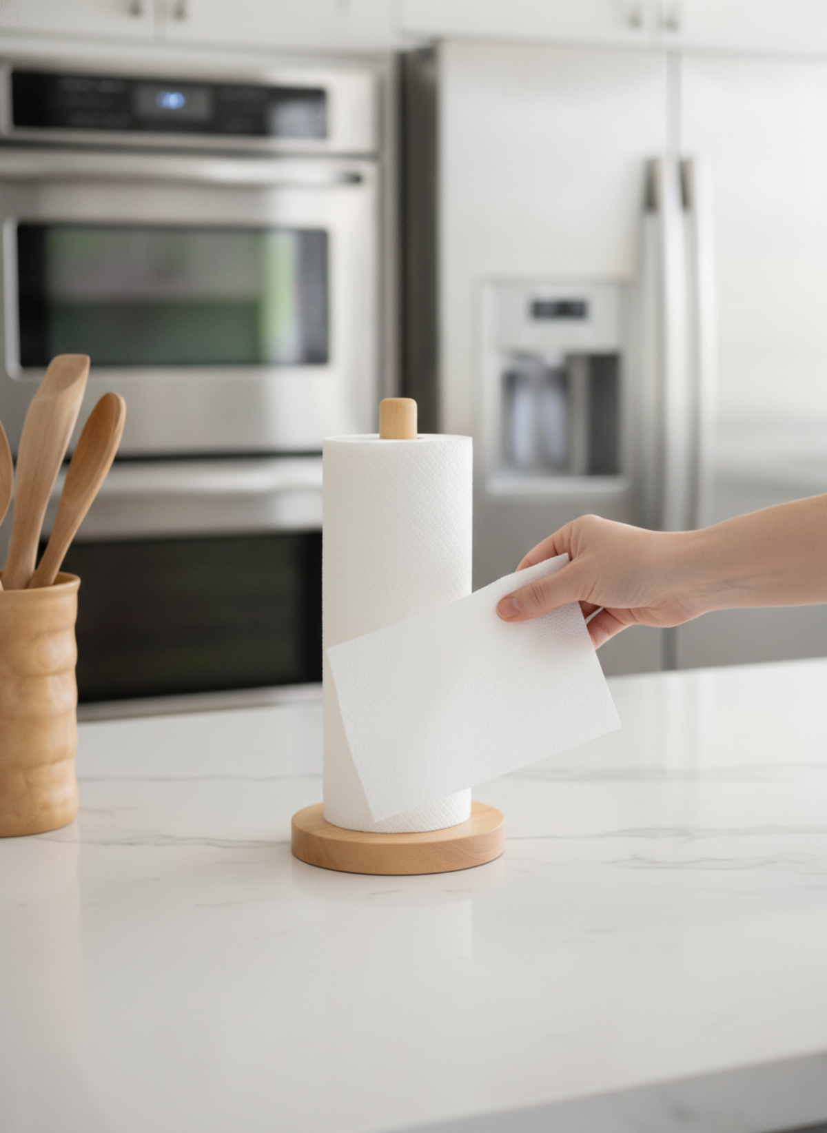 Bamboo Paper Roll Holder