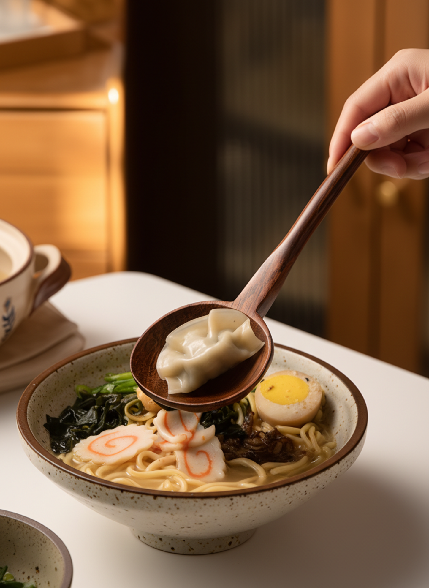 Long Handle Wooden Soup Spoon