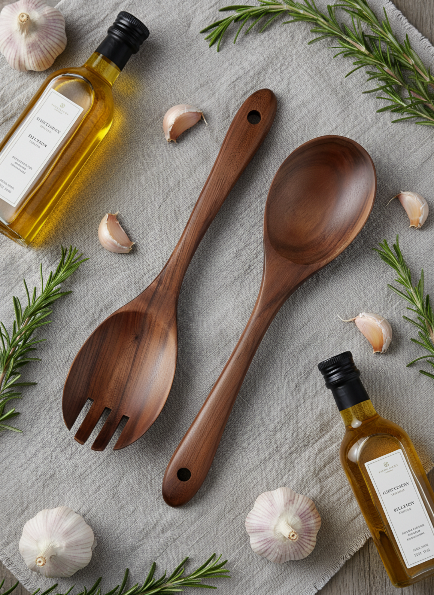 Set of 2 Acacia Wooden Salad Servers