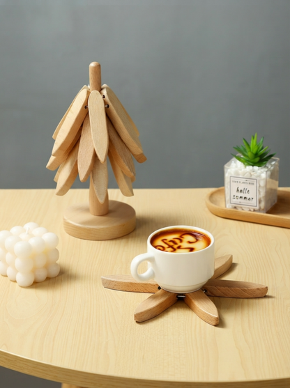 Wooden Tree Trivet & Coaster Set