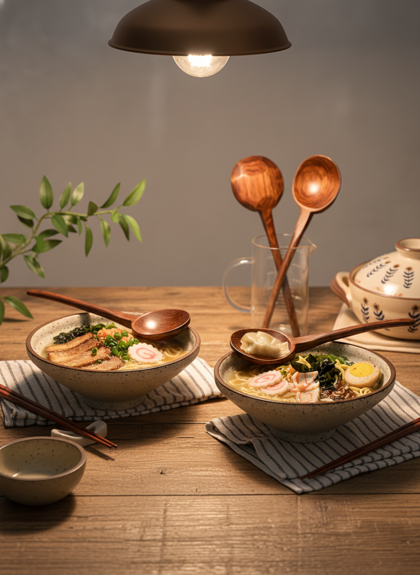 Long Handle Wooden Soup Spoon