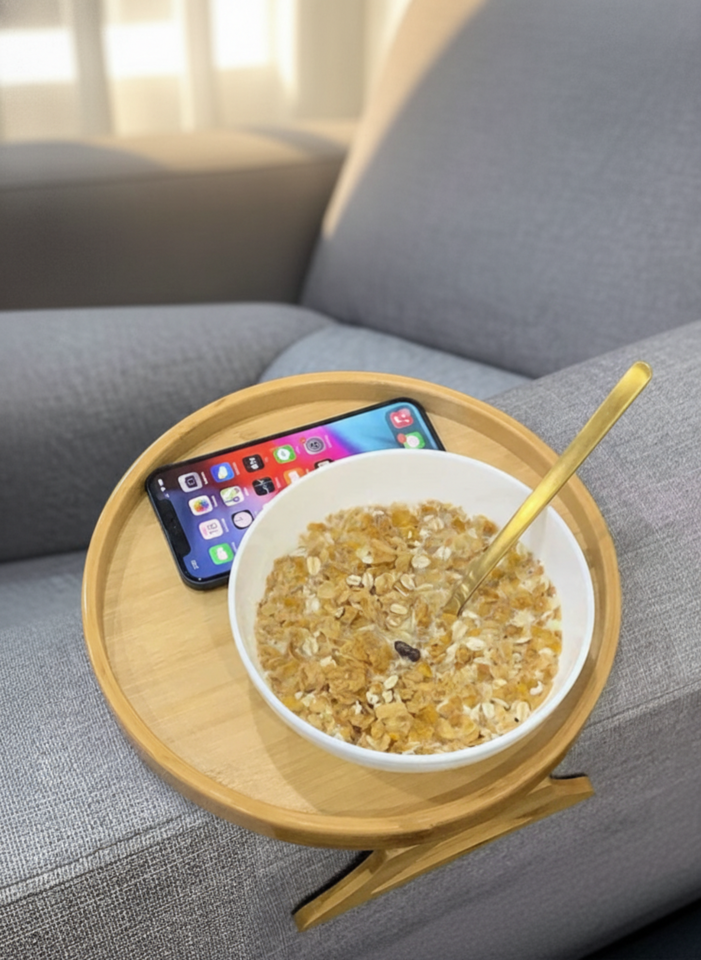 Bamboo Sofa Arm Tray Table