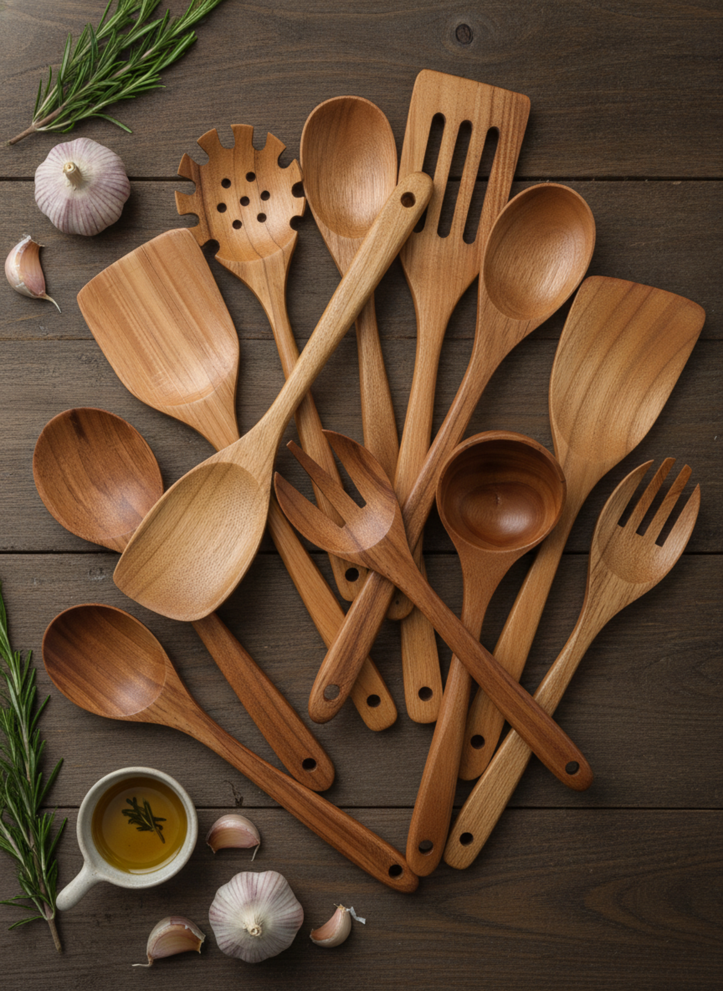 Wooden Kitchen Utensil Set – 10 Pieces