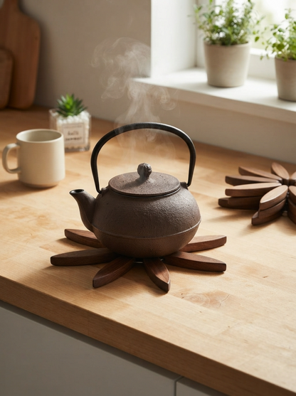 Wooden Tree Trivet & Coaster Set
