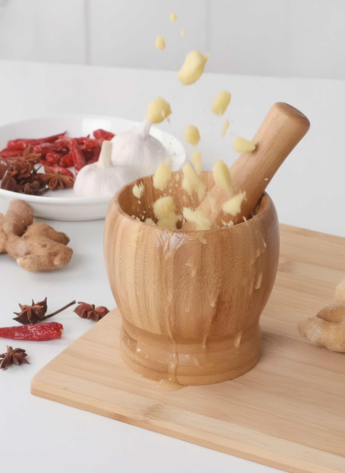 Bamboo Mortar & Pestle Set