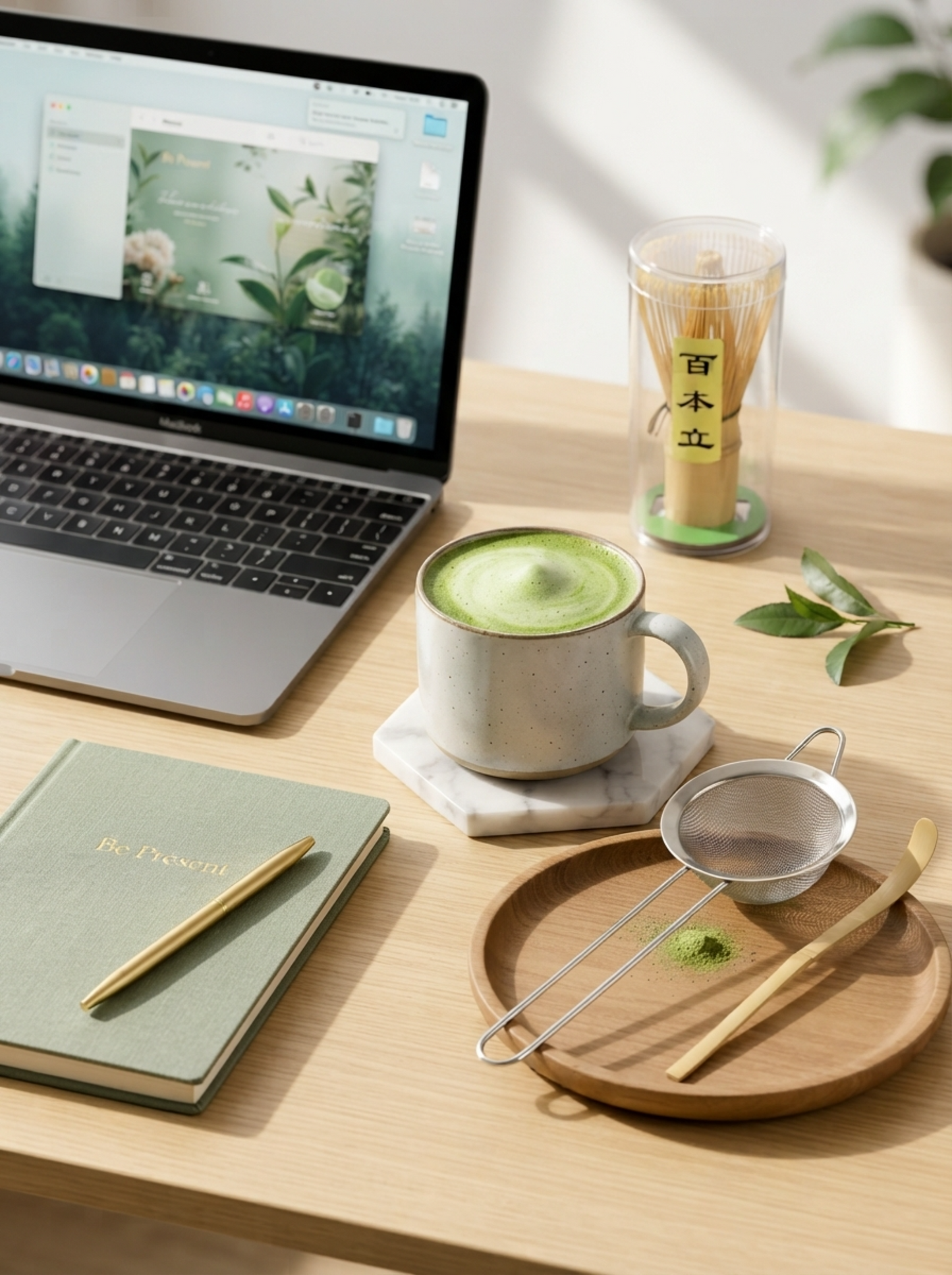 Matcha Bamboo Tea Set – 4-Pieces Kit