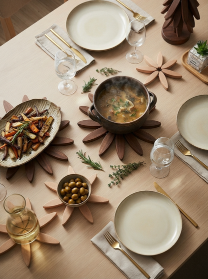 Wooden Tree Trivet & Coaster Set