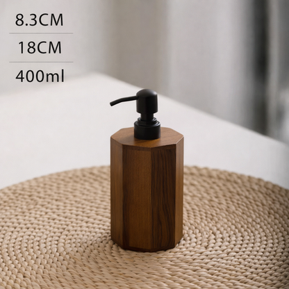 Walnut Soap Dispenser Set