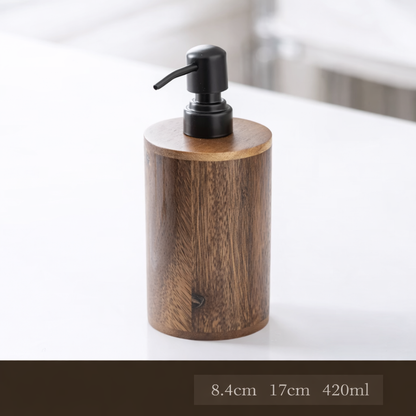 Walnut Soap Dispenser Set