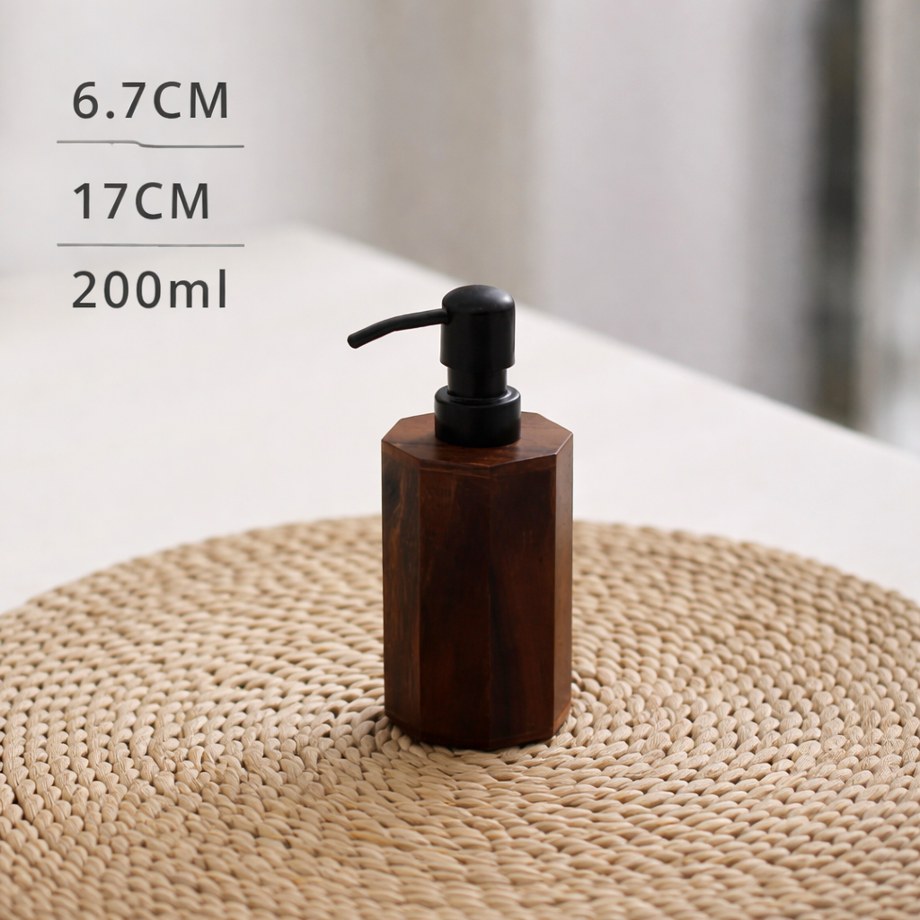 Walnut Soap Dispenser Set