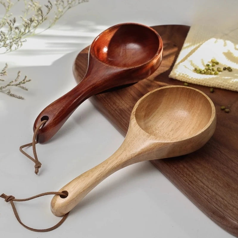 Large Wooden Scoop Spoon – Natural Kitchen Ladle