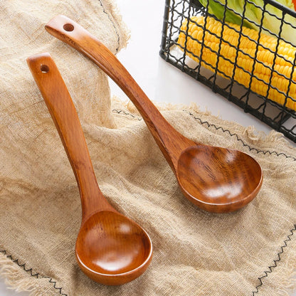 Wooden Soup Spoon with Long Handle