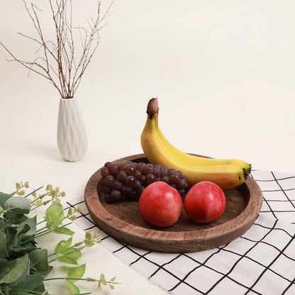 Wooden Round Plate – Rustic Heat-Resistant Serving Mat