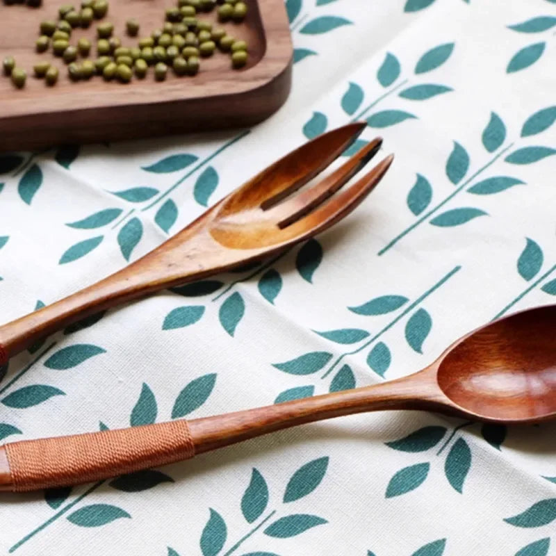 Mini Wooden Spoon & Fork Set – Coffee & Dessert Utensils