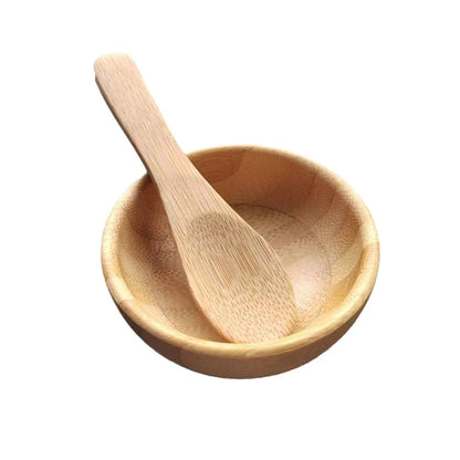 Mini Bamboo Bowl Set – Mixing Bowl with Spoon