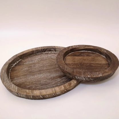 Wooden Round Plate – Rustic Heat-Resistant Serving Mat