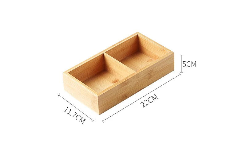 Japanese Wooden Tray – 9-Compartment Bamboo Plate