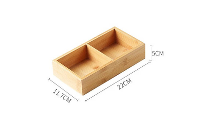 Japanese Wooden Tray – 9-Compartment Bamboo Plate