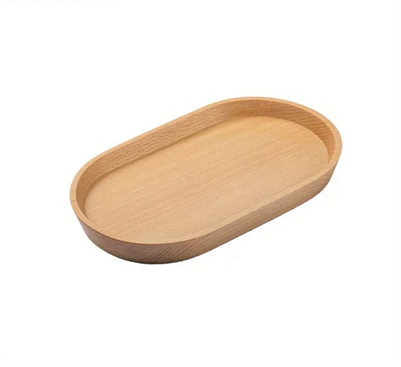 Solid Wood Oval Tray – Japanese Style Serving Plate